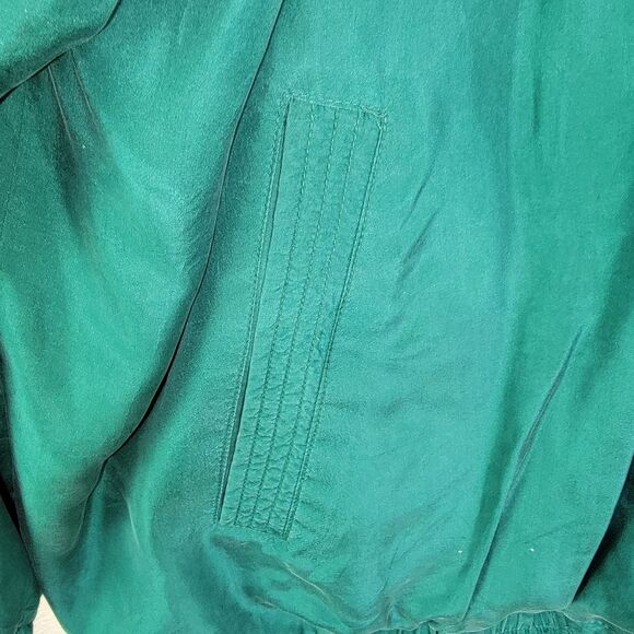 Rhoda Lynne Plus Silk 90s quilted & beaded bomber jacket set suit size 2xl - Picture 4 of 10